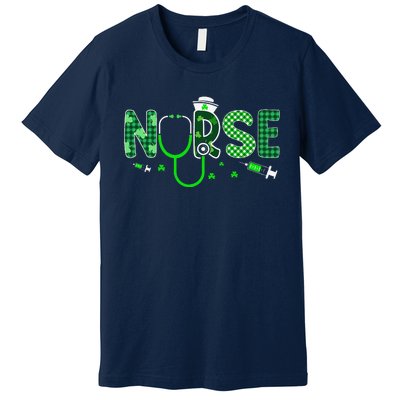 Irish Nurse Stethoscope Scrub St Patricks Day Nurses Women Gift Premium T-Shirt