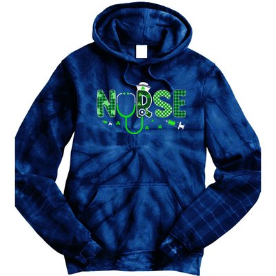 Irish Nurse Stethoscope Scrub St Patricks Day Nurses Women Gift Tie Dye Hoodie