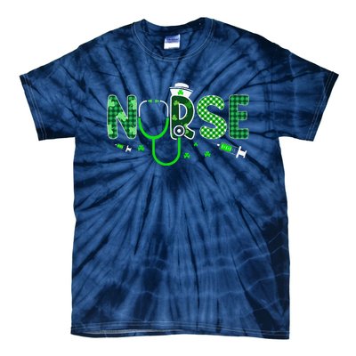 Irish Nurse Stethoscope Scrub St Patricks Day Nurses Women Gift Tie-Dye T-Shirt