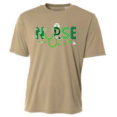 Irish Nurse Stethoscope Scrub St Patricks Day Nurses Women Gift Cooling Performance Crew T-Shirt