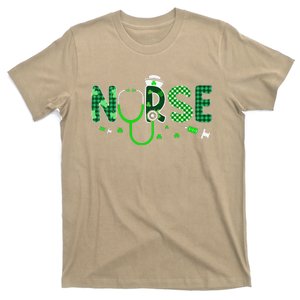 Irish Nurse Stethoscope Scrub St Patricks Day Nurses Women Gift T-Shirt