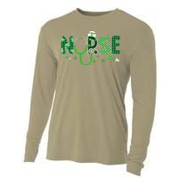 Irish Nurse Stethoscope Scrub St Patricks Day Nurses Women Gift Cooling Performance Long Sleeve Crew