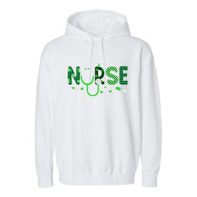 Irish Nurse Stethoscope Scrub St Patricks Day Nurses Women Gift Garment-Dyed Fleece Hoodie