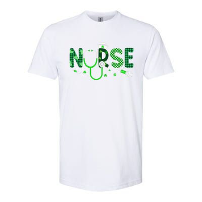 Irish Nurse Stethoscope Scrub St Patricks Day Nurses Women Gift Softstyle® CVC T-Shirt