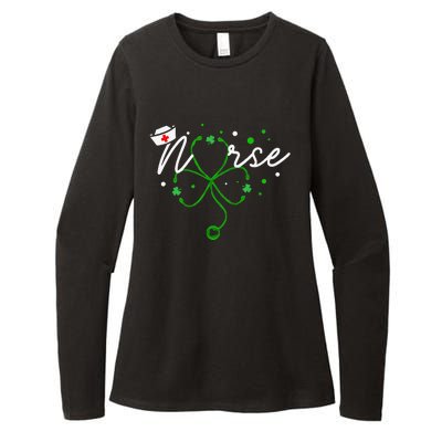 Irish Nurse Stethoscope Scrub St Patricks Day Nurses Womens CVC Long Sleeve Shirt