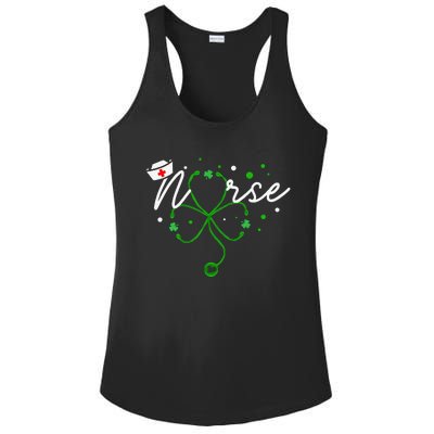 Irish Nurse Stethoscope Scrub St Patricks Day Nurses Ladies PosiCharge Competitor Racerback Tank