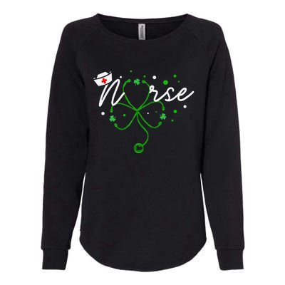 Irish Nurse Stethoscope Scrub St Patricks Day Nurses Womens California Wash Sweatshirt