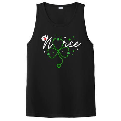 Irish Nurse Stethoscope Scrub St Patricks Day Nurses PosiCharge Competitor Tank