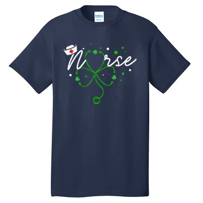 Irish Nurse Stethoscope Scrub St Patricks Day Nurses Tall T-Shirt