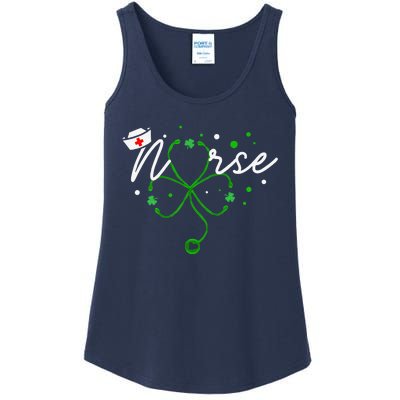 Irish Nurse Stethoscope Scrub St Patricks Day Nurses Ladies Essential Tank