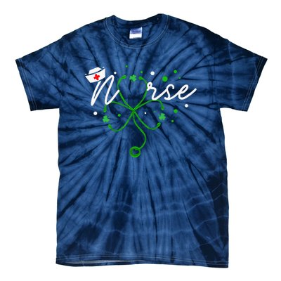 Irish Nurse Stethoscope Scrub St Patricks Day Nurses Tie-Dye T-Shirt