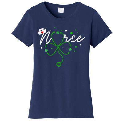 Irish Nurse Stethoscope Scrub St Patricks Day Nurses Women's T-Shirt