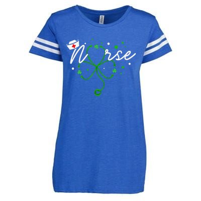 Irish Nurse Stethoscope Scrub St Patricks Day Nurses Enza Ladies Jersey Football T-Shirt