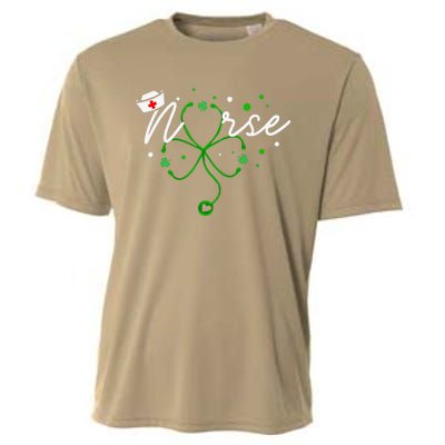 Irish Nurse Stethoscope Scrub St Patricks Day Nurses Cooling Performance Crew T-Shirt