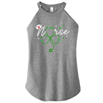 Irish Nurse Stethoscope Scrub St Patricks Day Nurses Women’s Perfect Tri Rocker Tank