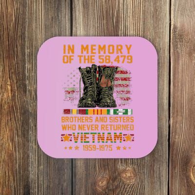 In Memory Of The 58479 Brothers And Sisters Vietnam Veteran Coaster