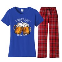 I Never Skip Keg Day Gift Funny Beer Ing Joke Gift Women's Flannel Pajama Set