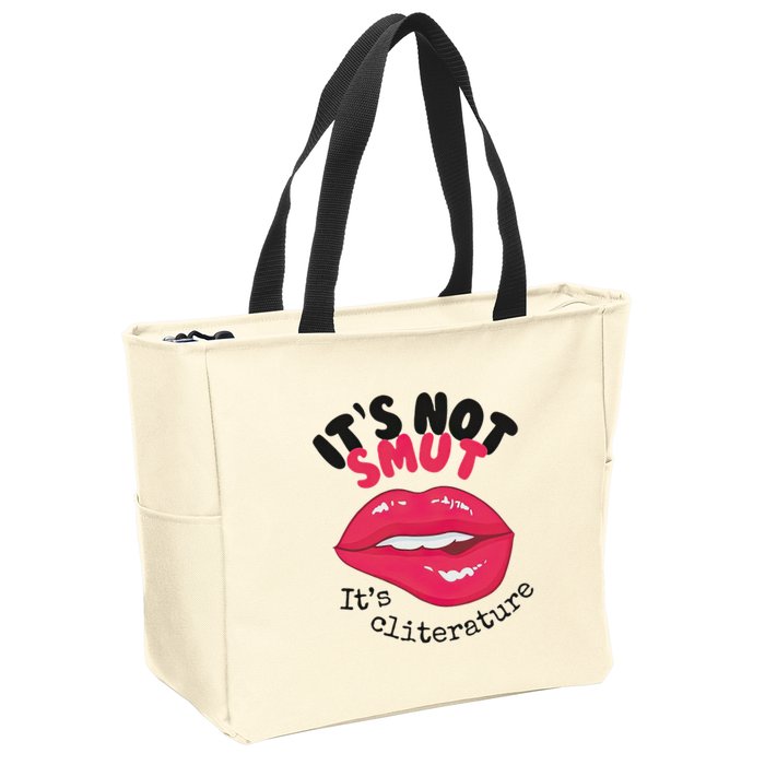 ItS Not Smut ItS Cliterature Graphic Zip Tote Bag