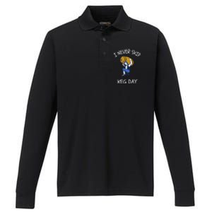 I Never Skip Keg Day Cool Gift Funny Beer Ing Joke Gift Performance Long Sleeve Polo