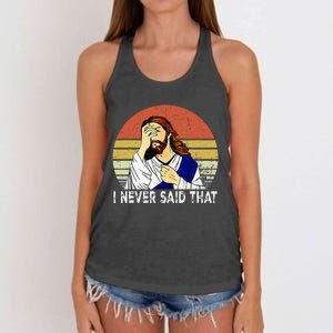 I Never Said That Funny Christian Church Jesus Women's Knotted Racerback Tank