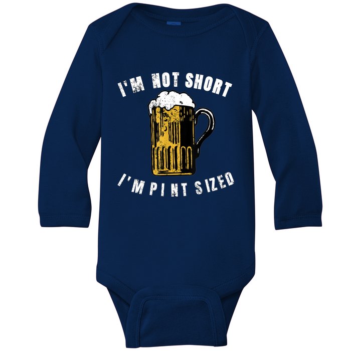 IM NOT SHORT IM PINT SIZED FUNNY SAINT PATRICKS DAY Baby Long Sleeve Bodysuit