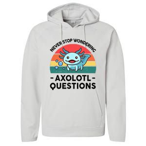 I Never Stop Axolotl Question Wondering Kids Axolotl Performance Fleece Hoodie