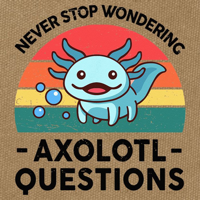 I Never Stop Axolotl Question Wondering Kids Axolotl Cotton Canvas Backpack