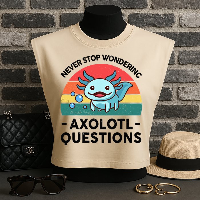 I Never Stop Axolotl Question Wondering Kids Axolotl Garment-Dyed Women's Muscle Tee