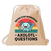 I Never Stop Axolotl Question Wondering Kids Axolotl Drawstring Bag