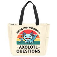 I Never Stop Axolotl Question Wondering Kids Axolotl Zip Tote Bag