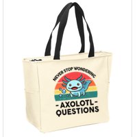 I Never Stop Axolotl Question Wondering Kids Axolotl Zip Tote Bag