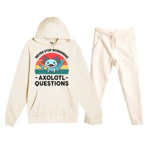 I Never Stop Axolotl Question Wondering Kids Axolotl Premium Hooded Sweatsuit Set