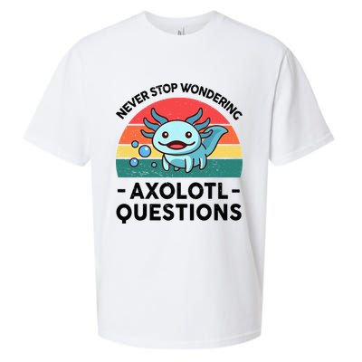 I Never Stop Axolotl Question Wondering Kids Axolotl Sueded Cloud Jersey T-Shirt