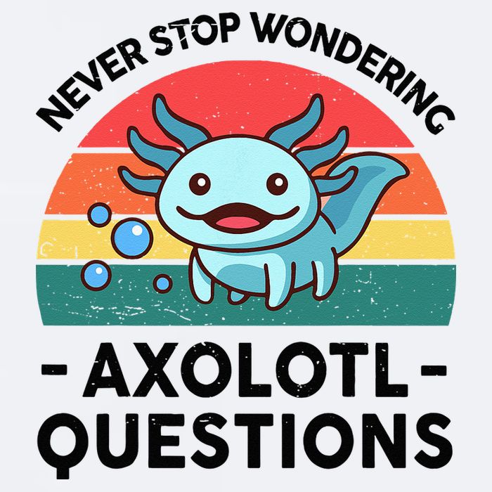 I Never Stop Axolotl Question Wondering Kids Axolotl Sueded Cloud Jersey T-Shirt