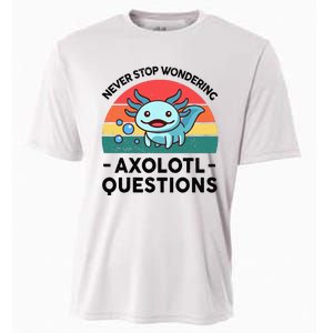 I Never Stop Axolotl Question Wondering Kids Axolotl Cooling Performance Crew T-Shirt