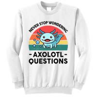 I Never Stop Axolotl Question Wondering Kids Axolotl Sweatshirt