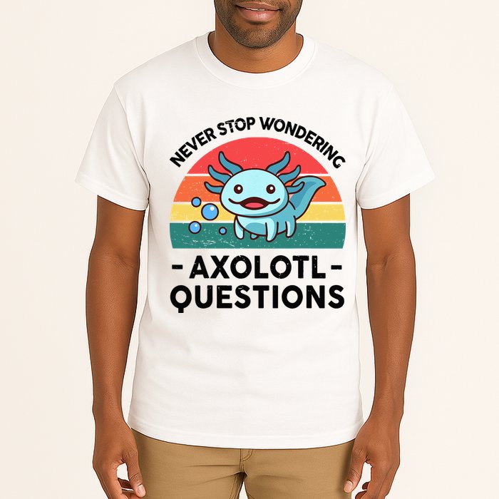 I Never Stop Axolotl Question Wondering Kids Axolotl Tall T-Shirt