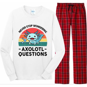 I Never Stop Axolotl Question Wondering Kids Axolotl Long Sleeve Pajama Set