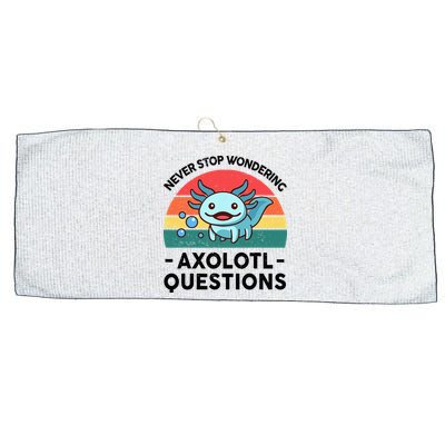 I Never Stop Axolotl Question Wondering Kids Axolotl Large Microfiber Waffle Golf Towel