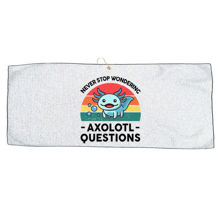 I Never Stop Axolotl Question Wondering Kids Axolotl Large Microfiber Waffle Golf Towel