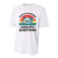 I Never Stop Axolotl Question Wondering Kids Axolotl Youth Performance Sprint T-Shirt