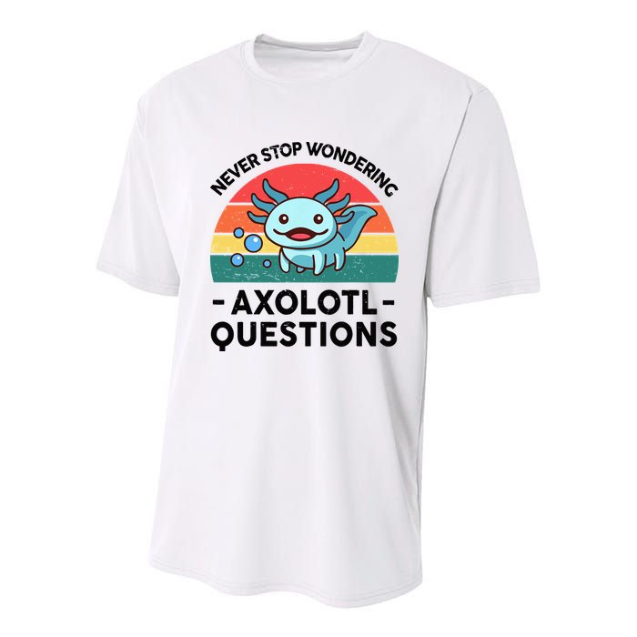 I Never Stop Axolotl Question Wondering Kids Axolotl Youth Performance Sprint T-Shirt