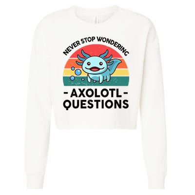 I Never Stop Axolotl Question Wondering Kids Axolotl Cropped Pullover Crew