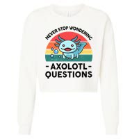 I Never Stop Axolotl Question Wondering Kids Axolotl Cropped Pullover Crew