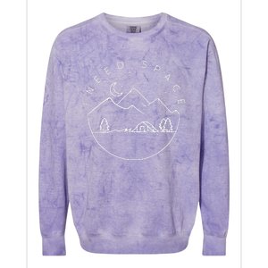 I Need Space Cute Camping Trip Camper Colorblast Crewneck Sweatshirt