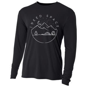 I Need Space Cute Camping Trip Camper Cooling Performance Long Sleeve Crew