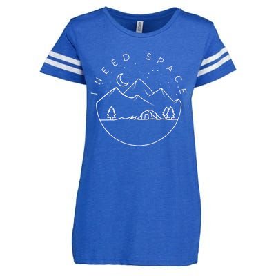 I Need Space Cute Camping Trip Camper Enza Ladies Jersey Football T-Shirt