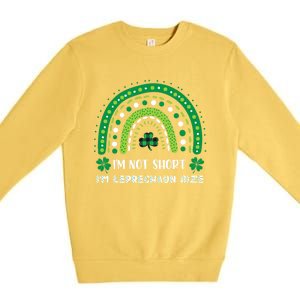 I'm Not Short Leprechaun Rainbow Plaid St Patrick's Day Meaningful Gift Premium Crewneck Sweatshirt