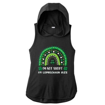 I'm Not Short Leprechaun Rainbow Plaid St Patrick's Day Meaningful Gift Ladies PosiCharge Tri-Blend Wicking Draft Hoodie Tank