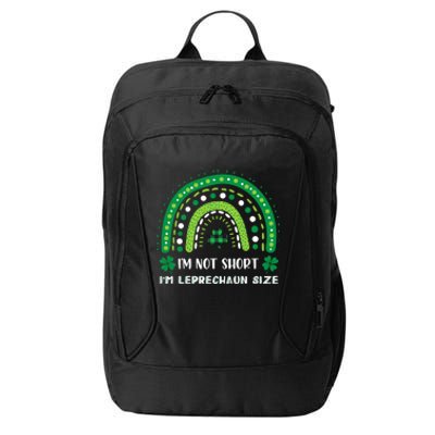 I'm Not Short Leprechaun Rainbow Plaid St Patrick's Day Meaningful Gift City Backpack